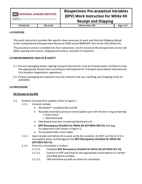 Work Instruction Template Ms Word