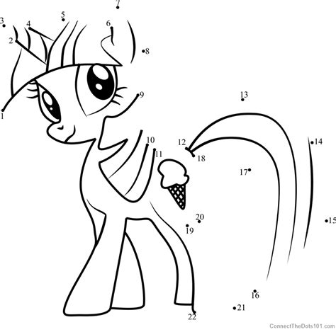 Sweetcream Scoops My Little Pony Dot To Dot Printable Worksheet