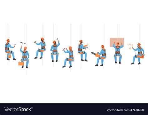 Construction And Maintenance Workers Hanging Vector Image