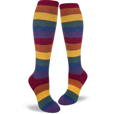 Make Leaping Over Rainbows Look Easy When You Wear These Muted Rainbow Knee Socks Rainbow