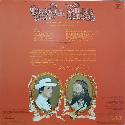 danny davis and willie nelson with the nashville brass vinyl pursuit inc