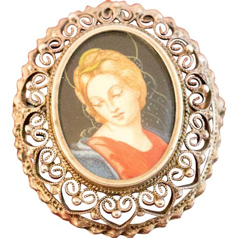 800 Silver Hand Painted Portrait Brooch Or Pendant Found At