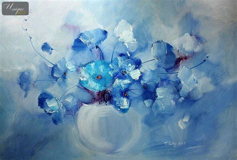 Blue Flowers Painting 15 Background
