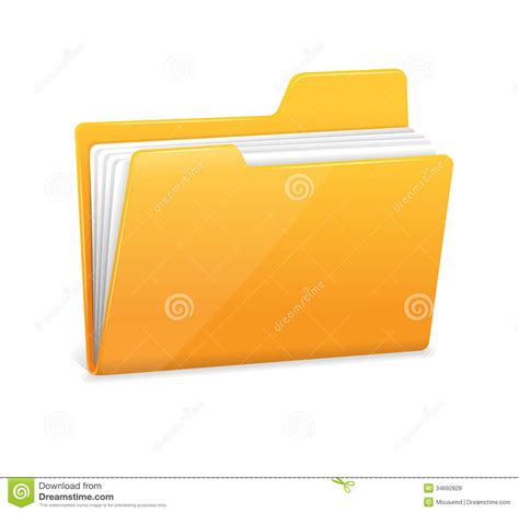 Yellow File Folder With Documents Royalty Free Stock