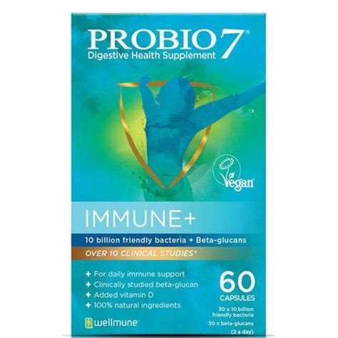 Probio7 Immune Probiotics 10 Billion Beta Glucans 60 Vegan Capsules