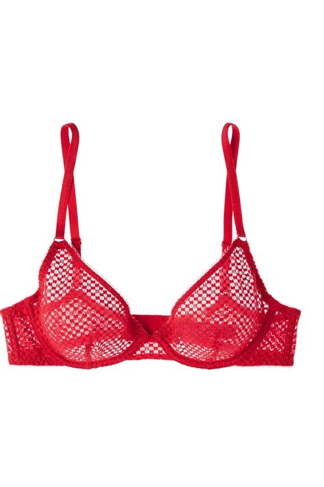 Lagent By Agent Provocateur Addie Stretch Lace Plunge Bra In Red Lyst