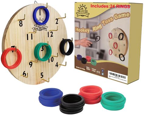 Mabua Hookey Ring Toss Game With 24 Rings Beautifully Finished Mens