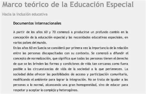 Introducción A La Educación Especial Educación Especial Marco Teórico