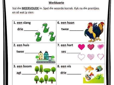 Meervoud En Verkleining Werkkaart En Memo Teacha