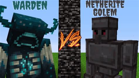 Warden Vs Netherite Golem Extra Golems Minecraft Mob Battle Youtube
