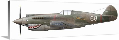 Illustration Of A Curtiss P40 C Warhawk Of The Flying Tigers Wall Art