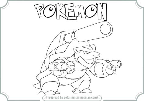 Mega Blastoise Coloring Pages At Free Printable