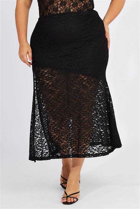 Black Lace Maxi Skirt You All