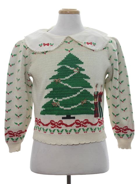 Eighties Womens Vintage Ugly Christmas Sweater 80s Authentic Vintage