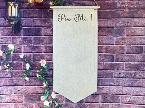 Enamel Pin Banner With Embroidered Pin Me Message Etsy