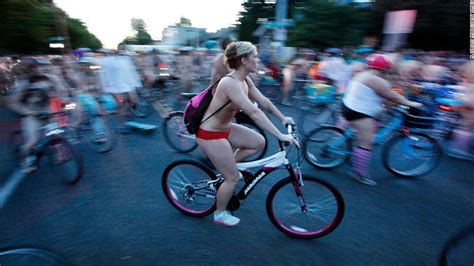 Organizers Of Portland S Naked Bike Ride Encourage Participants To Carry On By Themselves