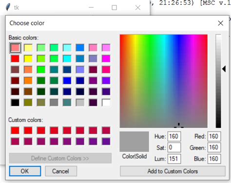 Python Tkinter Choose Color Dialog Geeksforgeeks