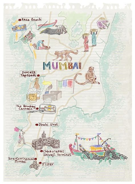 Mumbai Map By Robert Littleford July 2016 Issue In 2019 India Map