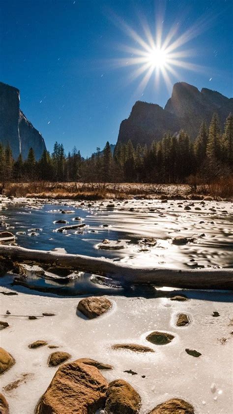 Merced River On A Winter Night Wallpaper Backiee