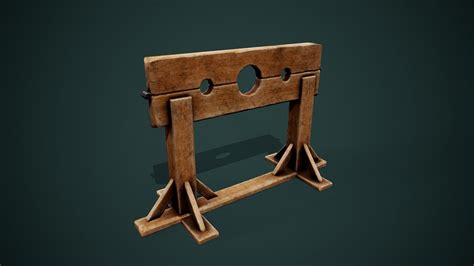 3d Model Medieval Dungeon Torture Devices Stocks Rack Pbr Low Poly