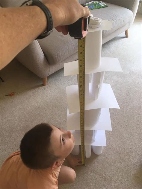 Here We Have Ronan Measuring His Mindset Paper Tower Challenge Total