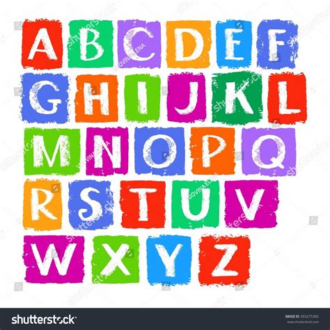 Capital Letters English Alphabet White Chalk Stock Vector 453275392