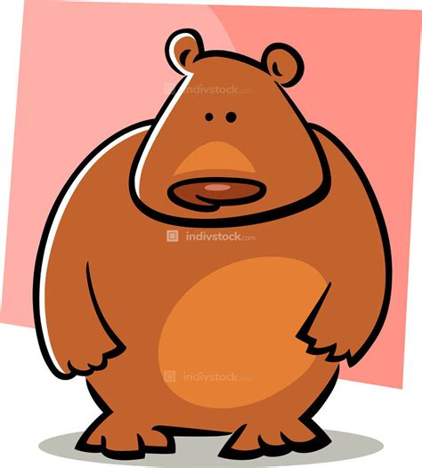 Cartoon Doodle Illustration Of Cute Brown Bear Indivstock