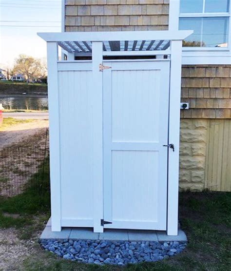 Cedar Pergola Roof Outdoor Shower Privacy Cape Cod Shower Kits