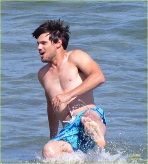 Taylor Lautner Gets Shirtless At The Beach For Run The Tide Photo
