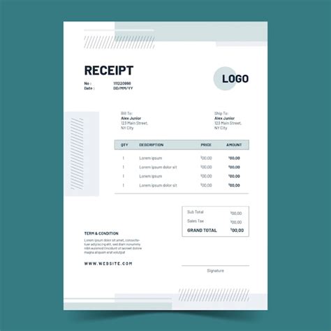 Premium Vector Receipt Book Template Design