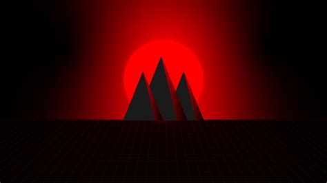 3840×2160 Red Cyber Pyramids Hd Wallpapers