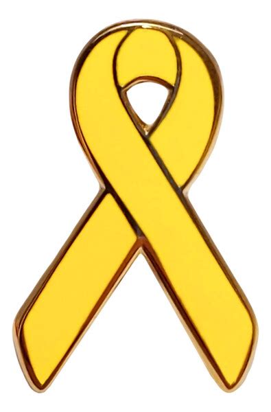 Yellow Awareness Support Ribbon Lapel Pin Custom
