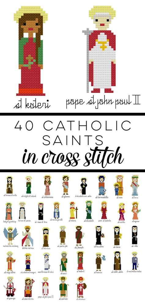 Saints Of The Catholic Church In Cross Stitch Cross Stitch Embroidery