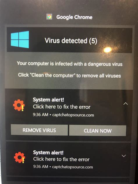 System Alert Virus Detected Microsoft Community