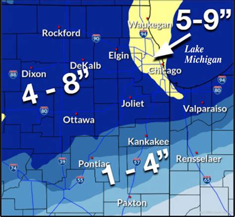 Chicago Weather Forecast Snow Inches