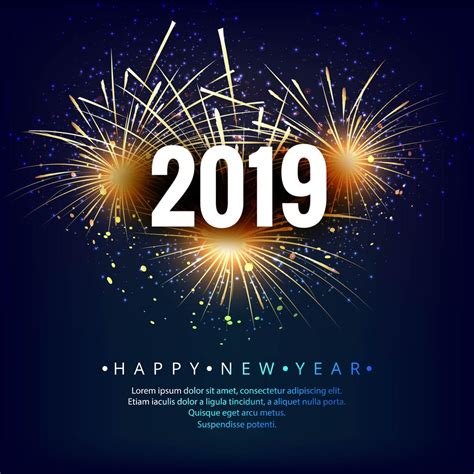 Happy New Year 2019 Card Celebration Colorful Background 266674 Vector