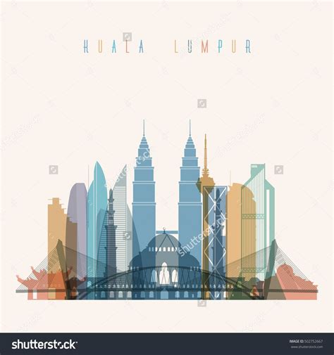 Kuala lumpur city skyline golden silhouette. Transparent styled Kuala Lumpur skyline detailed ...