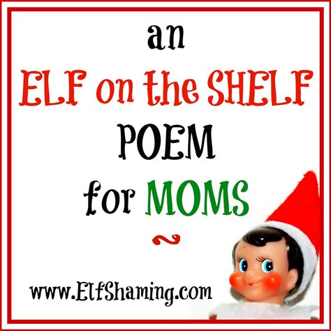 An Elf On The Shelf Poem For Moms On Elfshaming Elfontheshelf Elf