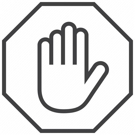 Hand Sign Stop Icon Download On Iconfinder On Iconfinder
