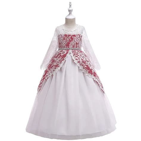 Child Girls Lace Bowknot Princess Wedding Performance Formal Tutu Dress