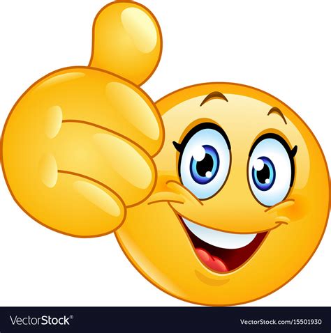 Thumbs up emoticon with tongue out vector. Thumb up female emoticon Royalty Free Vector Image