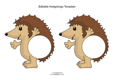 Editable Hedgehog Templates Sb10656 Sparklebox
