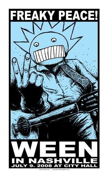 Ween 2008 Tn Gig Posters Band Posters Music Posters Cool Posters