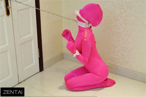 Buy 2015 Funny Pink Spandex Lycra Zentai Suit Sexy