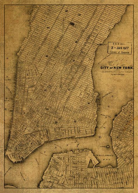 Manhattan New York City Street Map 1860 Mixed Media By Design Turnpike