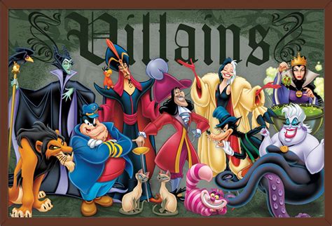Disney Villains Group Pose Wall Poster 22375 X 34 Framed