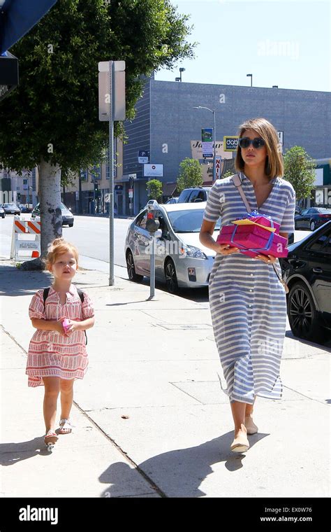 Jessica Alba Takes Her Daughter Haven Warren To A Birthday Party On Pico Boulevard In West Los