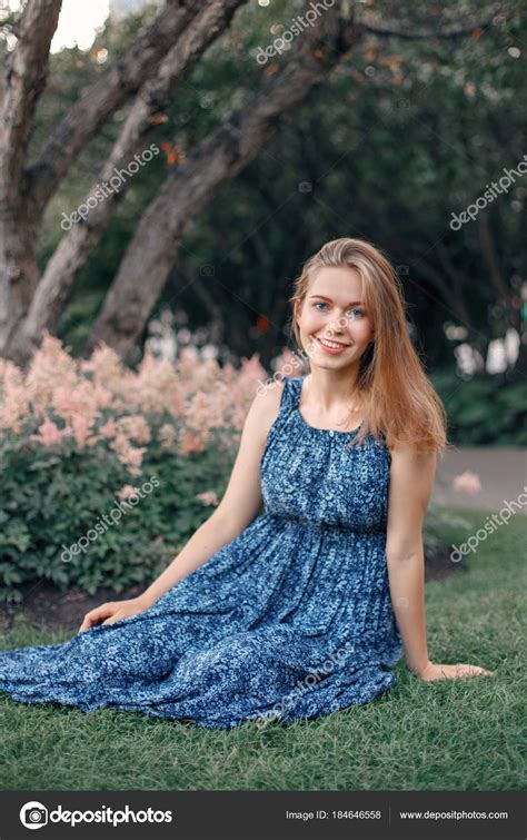 Beautiful Smiling White Caucasian Girl Woman Long Blonde