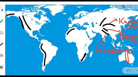 World Map Important Mountain Ranges Of The World Youtube