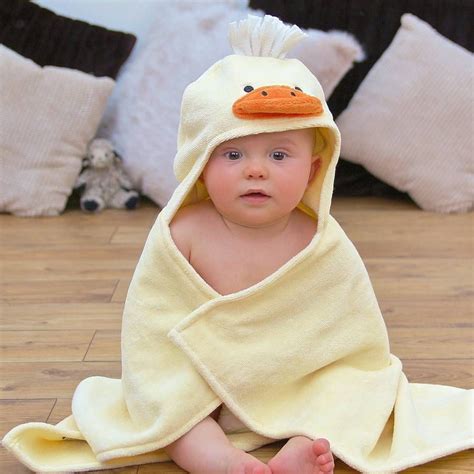Personalised Cuddly Duck Baby Towel Baby Bath Towel Baby Towel